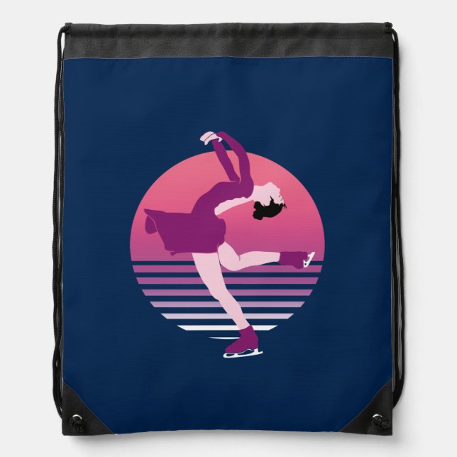 Figure Skating Girl - Art Of Ice Dancing Drawstring Bag (Front)