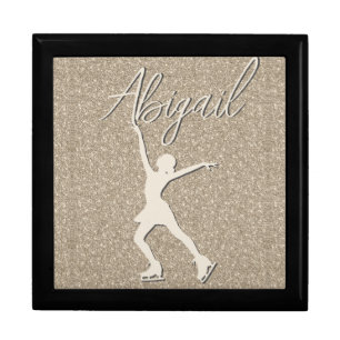 Figure Skating Girl Custom Name  Gift Box