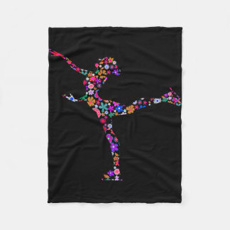 figure skating girls and women ice skating fleece blanket