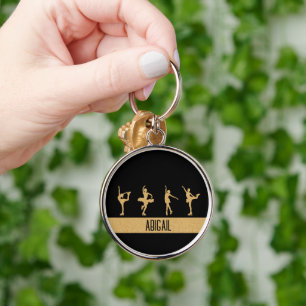 "Figure skating" girls gold Keychain