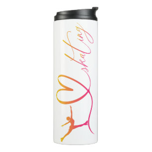 figure skating girls "I love skating" Thermal Tumbler