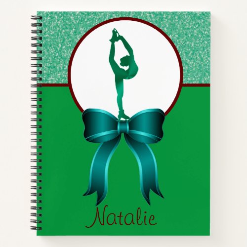 Figure Skating Glitter and Bow Notebook
