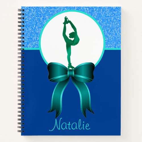 Figure Skating Glitter and Bow Notebook