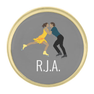 Figure Skating Gold Finish Lapel Pin