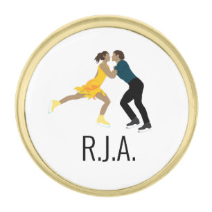 Figure Skating Gold Finish Lapel Pin