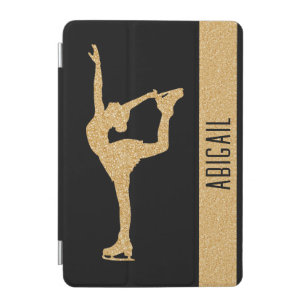"Figure Skating" gold glitter custom name iPad Mini Cover