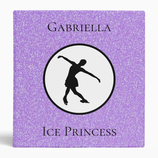 Figure Skating "Ice Princess" Personalized 3 Ring Binder (Front)