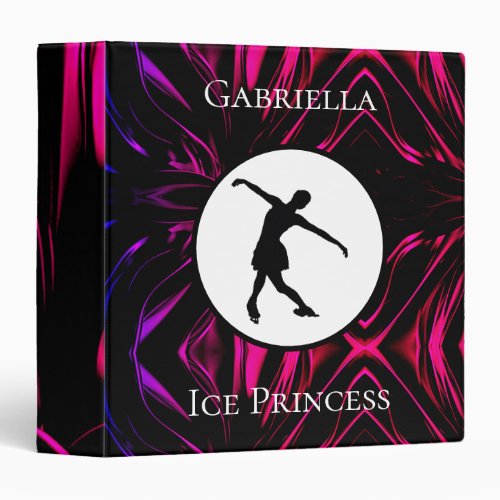 Figure Skating Ice Princess Personalized 3 Ring Binder