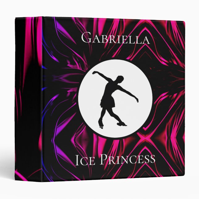 Figure Skating "Ice Princess" Personalized 3 Ring Binder (Front/Spine)