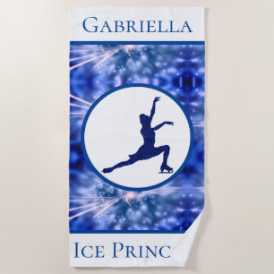 Figure Skating "Ice Princess" Personalized Beach Towel