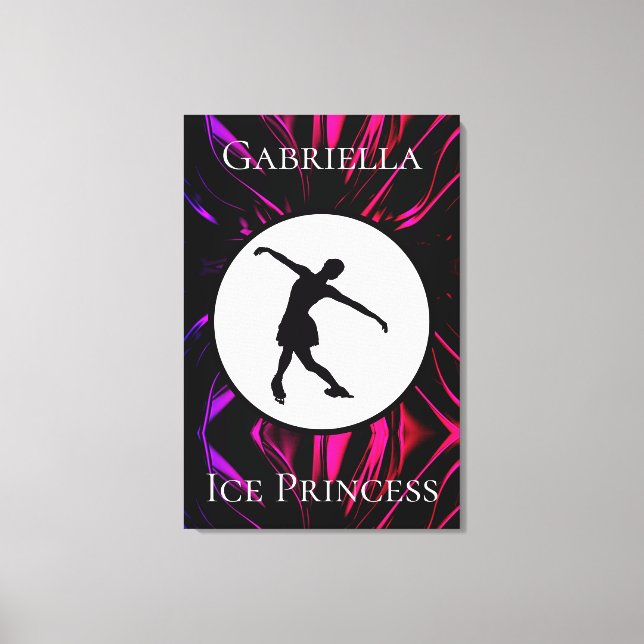 Figure Skating "Ice Princess" Personalized Canvas Print (Front)