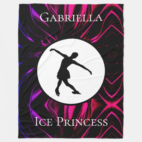 Figure Skating Ice Princess Personalized Fleece Blanket