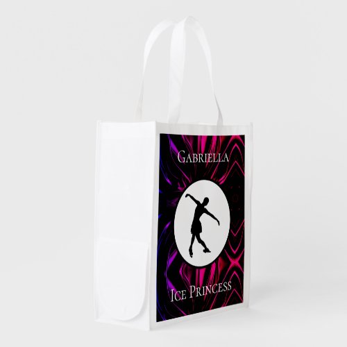 Figure Skating Ice Princess Personalized Grocery Bag