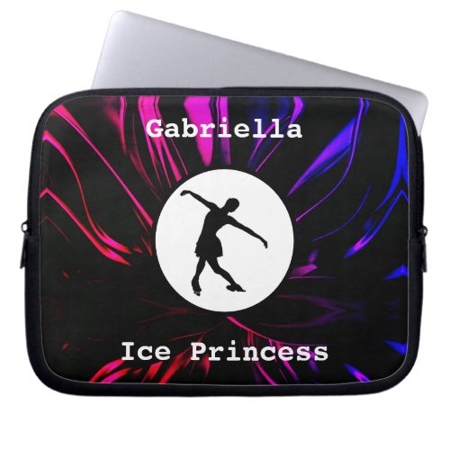 Figure Skating Ice Princess Personalized Laptop Sleeve