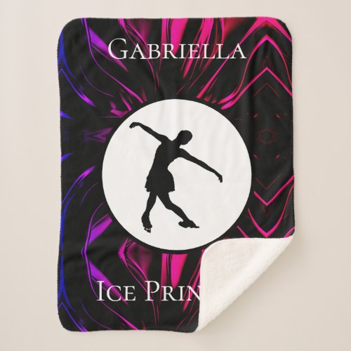 Figure Skating Ice Princess Personalized Sherpa Blanket