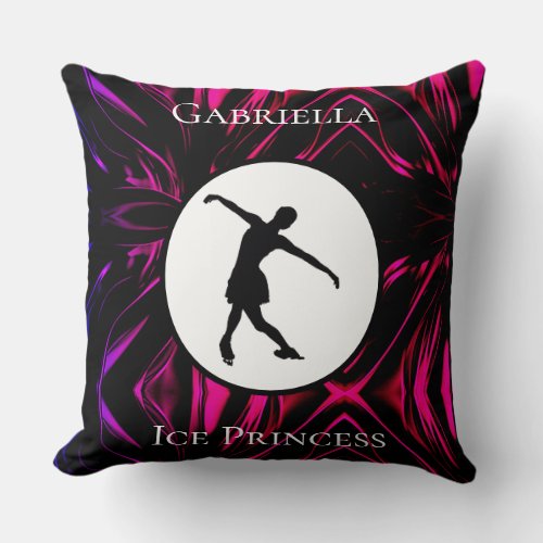 Figure Skating Ice Princess Personalized Throw Pillow