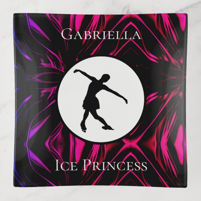 Figure Skating "Ice Princess" Personalized Trinket Tray (Front)