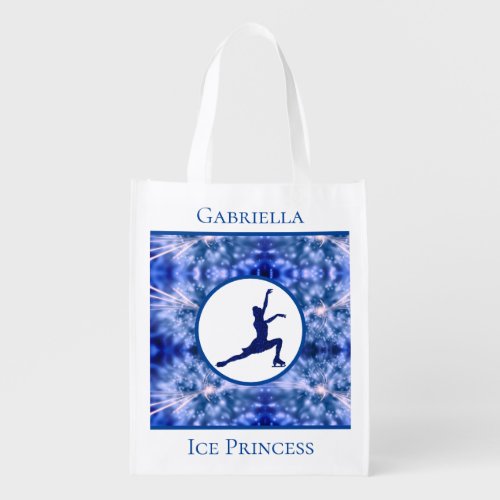 Figure Skating Ice Princess Reusable Grocery Bag