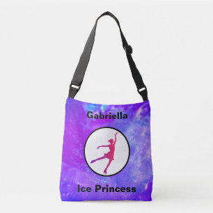 Figure Skating "Ice Princess" Sparkle Watercolor Crossbody Bag