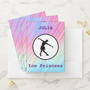 Figure Skating "Ice Princess" w/ Name Pocket Folder