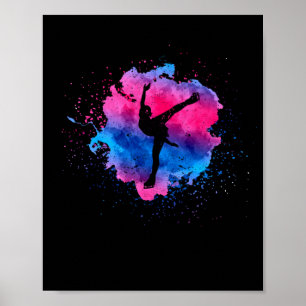 figure skating ice skater silhouette winter sports poster