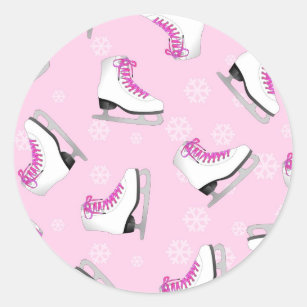Pink Ice Skates Birthday Favor Sticker – INKtropolis