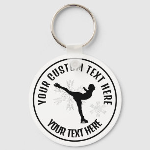 Figure Skating Ice Skating  Female Custom Keychain