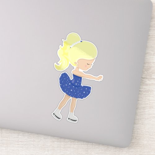 Figure Skating Ice Skating Girl Blonde Hair Sticker