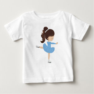 Figure Skating, Ice Skating Girl, Brown Hair Baby T-Shirt