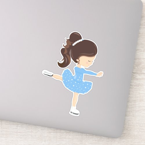 Figure Skating Ice Skating Girl Brown Hair Sticker