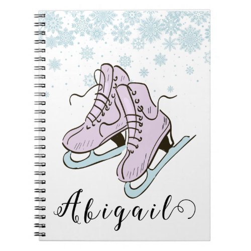 Figure Skating Ice Skating skates custom name Notebook