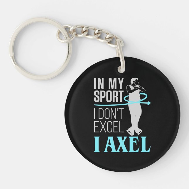 Figure Skating In My Sport I Axel Men Boys Keychain (Front)