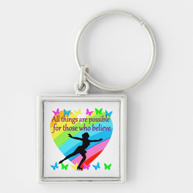 FIGURE SKATING INSPIRATIONAL QUOTE DESIGN KEYCHAIN (Front)