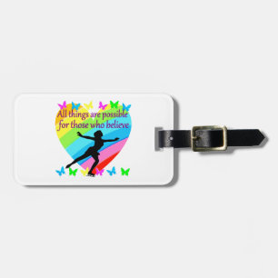 FIGURE SKATING INSPIRATIONAL QUOTE DESIGN LUGGAGE TAG