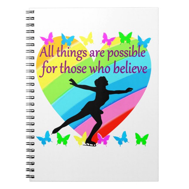 FIGURE SKATING INSPIRATIONAL QUOTE DESIGN NOTEBOOK (Front)