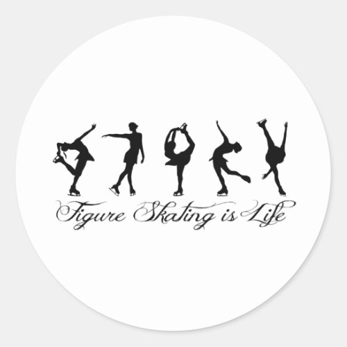 Figure Skating is Life _ Script  Skaters Classic Round Sticker