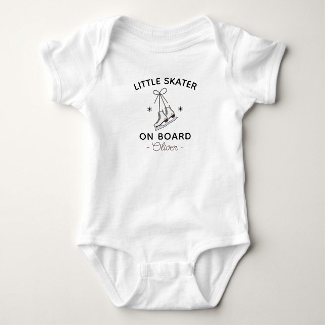 Figure Skating Little Skater on Board - Ice Skater Baby Bodysuit (Front)