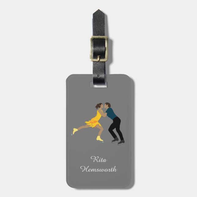 Figure Skating Luggage Tag (Front Vertical)