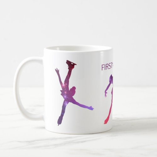 Figure Skating Mug _ Pink and Purple star woman