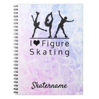 Figure skating notebook - Pink to blue I heart