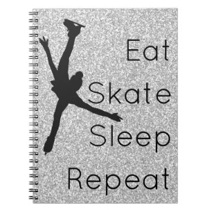 Figure skating notebook - silver Eat Skate Sleep