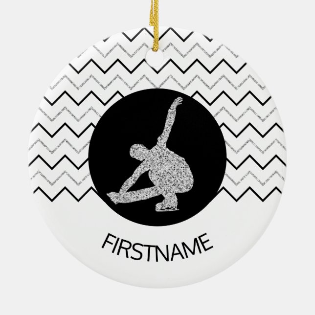 Figure skating ornament - Black silver (male) (Back)