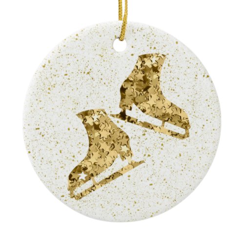 Figure skating ornament - Gold stars (female)