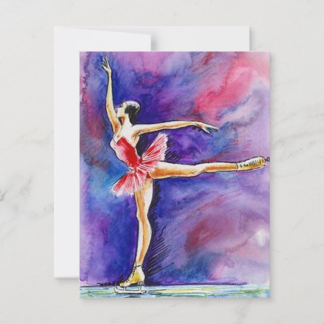 FIGURE SKATING PARTY INVITATION ~ BIRTHDAY OR (Front)