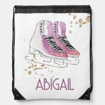 "Figure Skating" Personalized Drawstring Backpack