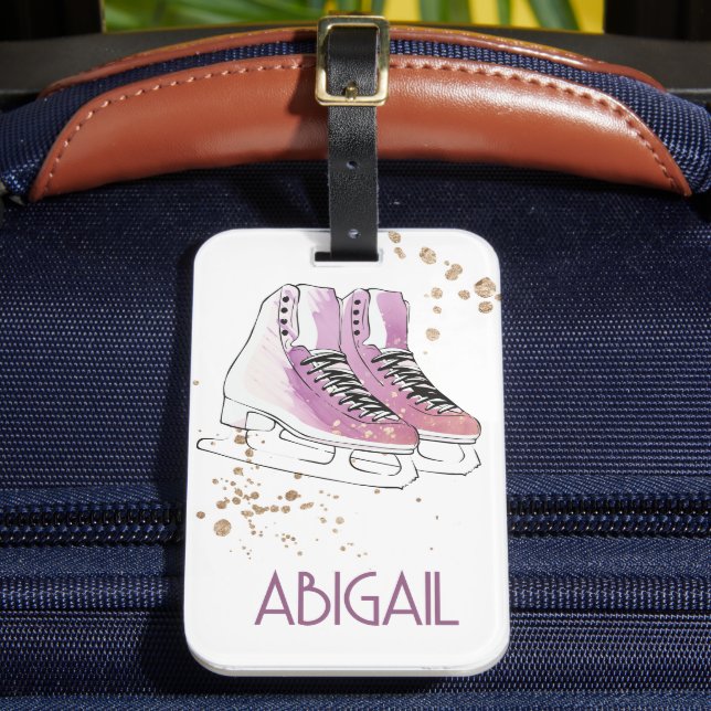 "Figure Skating" personalized  Luggage Tag (Front Insitu 2)