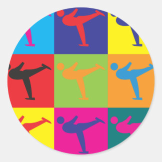Figure Skating Pop Art Classic Round Sticker