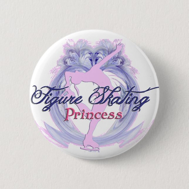 Figure Skating Princess Pinback Button (Front)