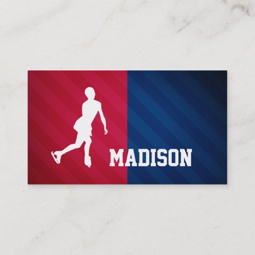 Figure Skating Red White and Blue Business Card