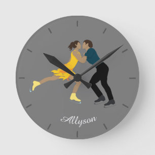 Figure Skating Round Clock